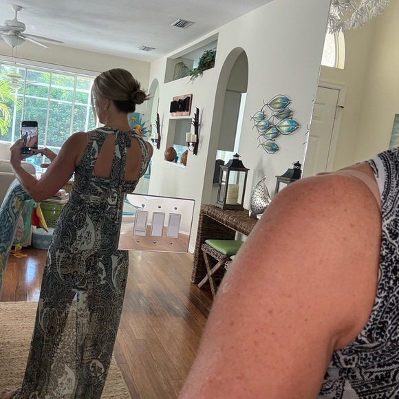 Cache Black, Cream, and Tan Paisley Evening Dress - Picture 2 of 7